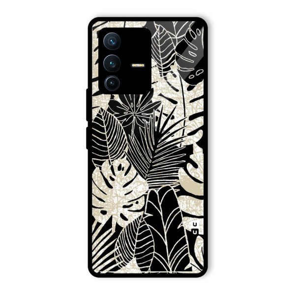 Leaf Pattern Glass Back Case for Vivo V23 Pro