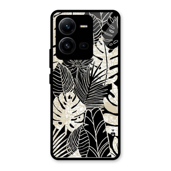 Leaf Pattern Glass Back Case for Vivo V25