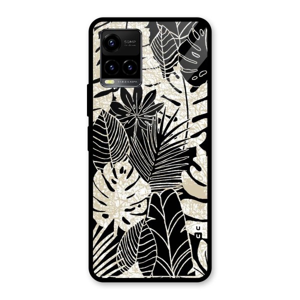 Leaf Pattern Glass Back Case for Vivo Y21 2021