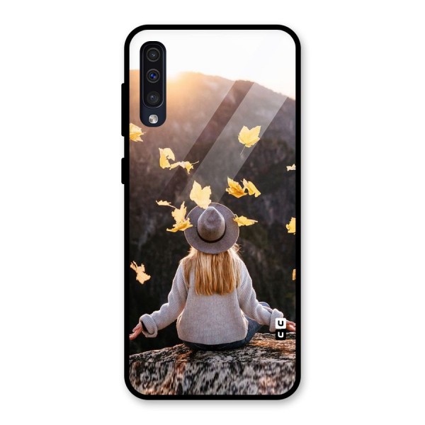 Leaf Rain Sunset Glass Back Case for Galaxy A50s