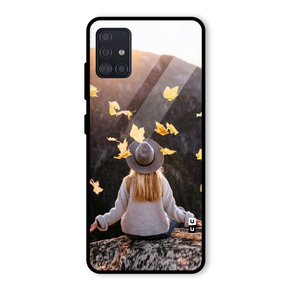 Leaf Rain Sunset Glass Back Case for Galaxy A51