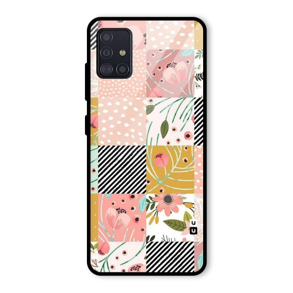 Leaf Stripe Polka Glass Back Case for Galaxy A51