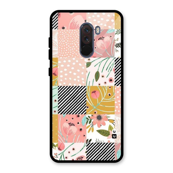 Leaf Stripe Polka Glass Back Case for Poco F1