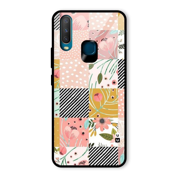 Leaf Stripe Polka Glass Back Case for Vivo Y12