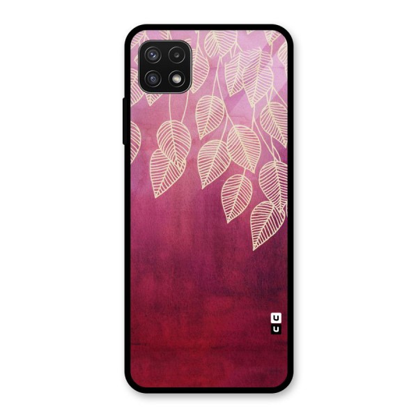 Leafy Outline Glass Back Case for Galaxy A22 5G