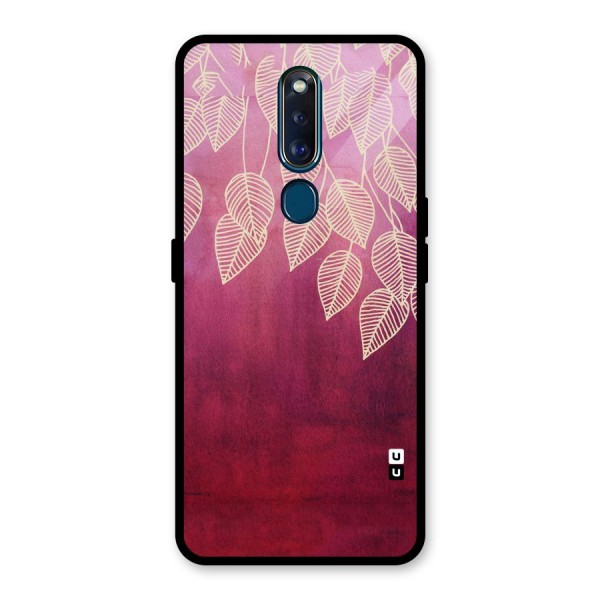 Leafy Outline Glass Back Case for Oppo F11 Pro