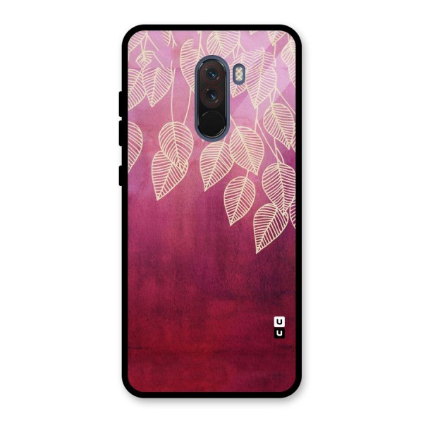 Leafy Outline Glass Back Case for Poco F1