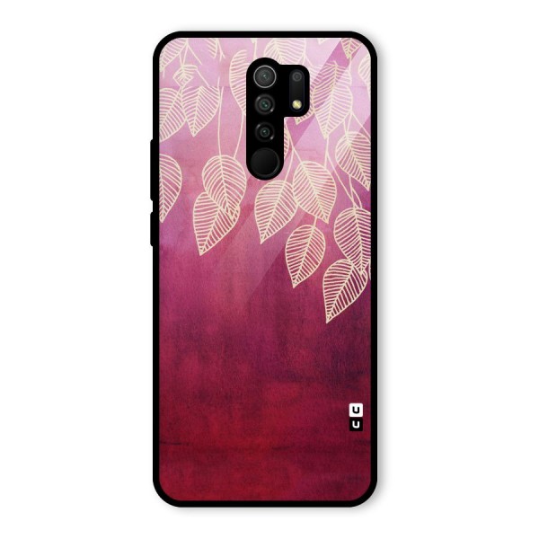 Leafy Outline Glass Back Case for Redmi 9 Prime