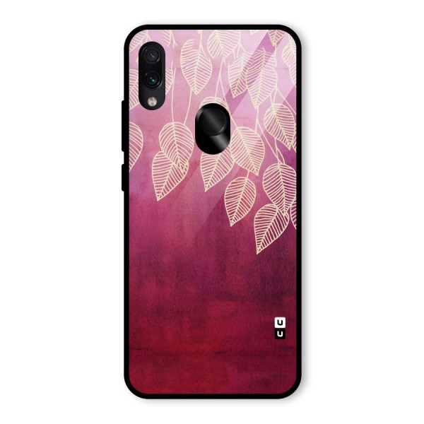 Leafy Outline Glass Back Case for Redmi Note 7