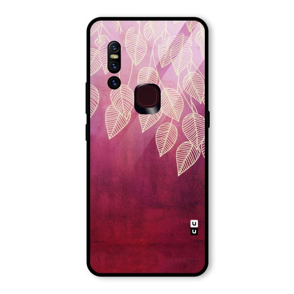 Leafy Outline Glass Back Case for Vivo V15