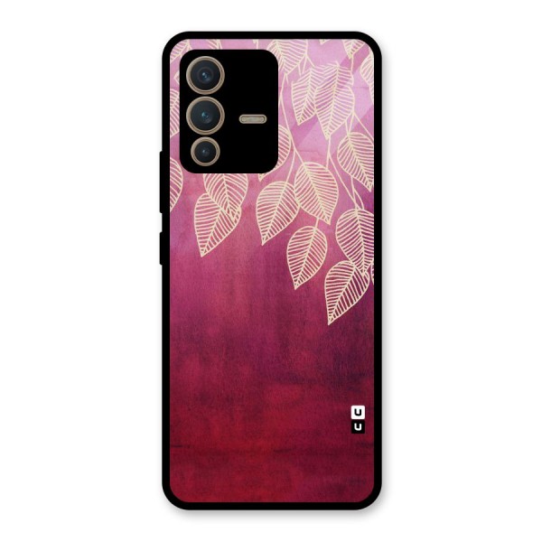 Leafy Outline Glass Back Case for Vivo V23 5G