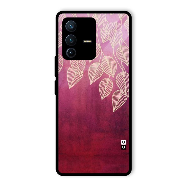 Leafy Outline Glass Back Case for Vivo V23 Pro