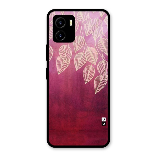 Leafy Outline Glass Back Case for Vivo Y15s