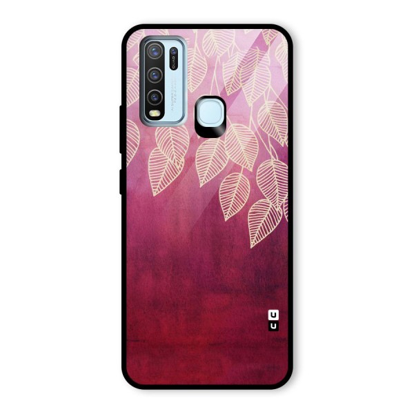 Leafy Outline Glass Back Case for Vivo Y30