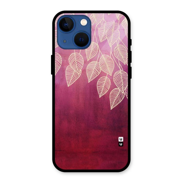 Leafy Outline Glass Back Case for iPhone 13 Mini