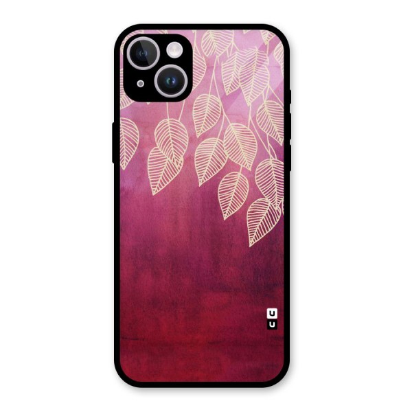 Leafy Outline Glass Back Case for iPhone 14 Plus