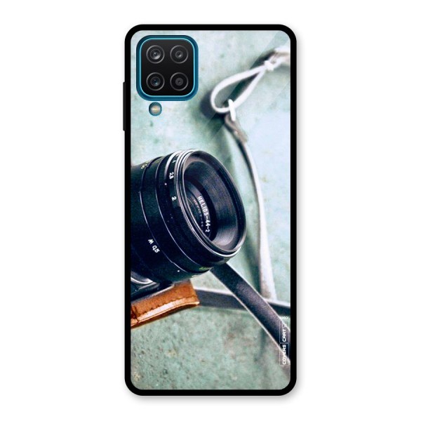 Leather Camera Lens Glass Back Case for Galaxy A12