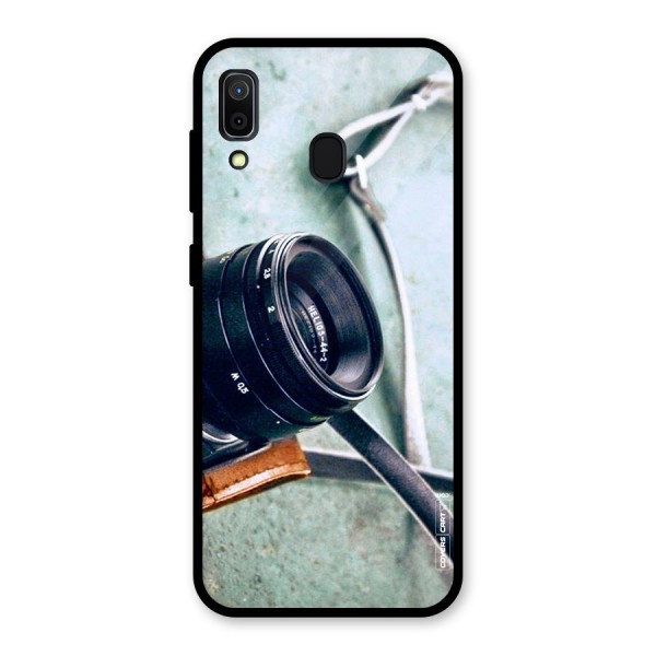 Leather Camera Lens Glass Back Case for Galaxy A30