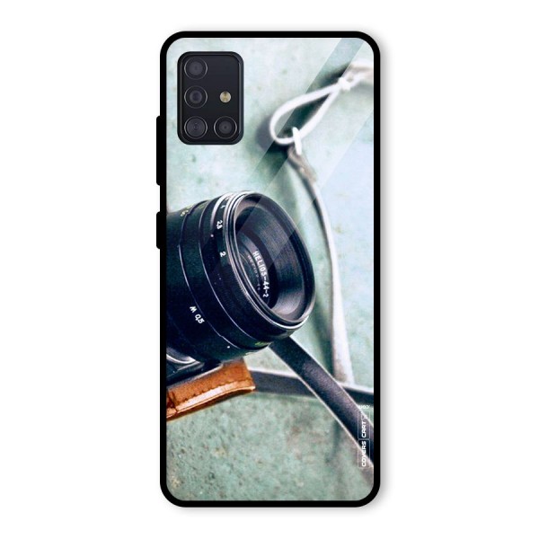 Leather Camera Lens Glass Back Case for Galaxy A51