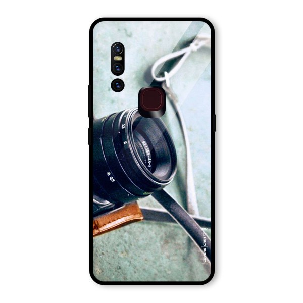 Leather Camera Lens Glass Back Case for Vivo V15