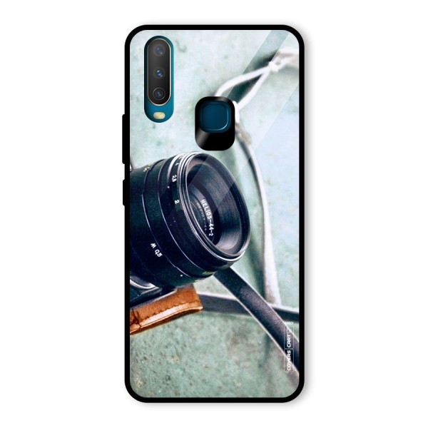 Leather Camera Lens Glass Back Case for Vivo Y12