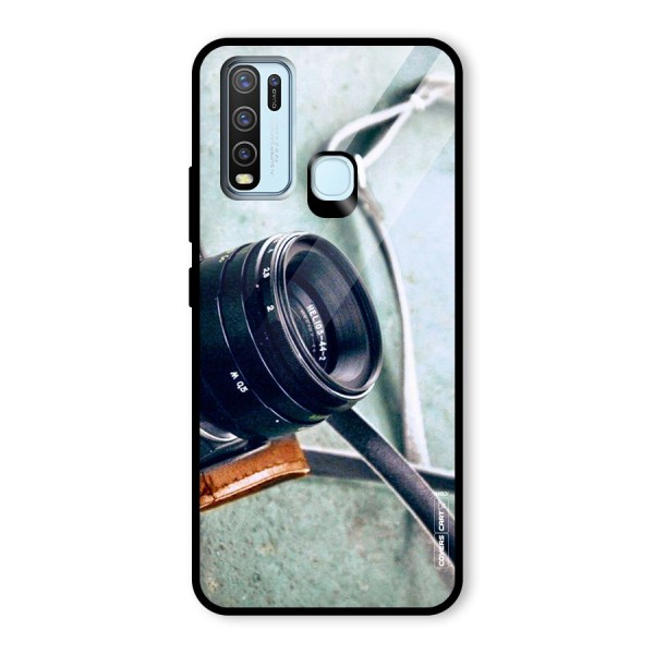 Leather Camera Lens Glass Back Case for Vivo Y30