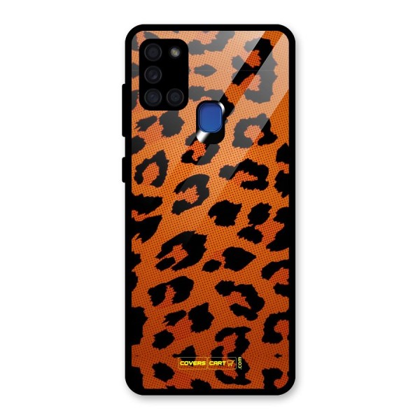 Leopard Glass Back Case for Galaxy A21s