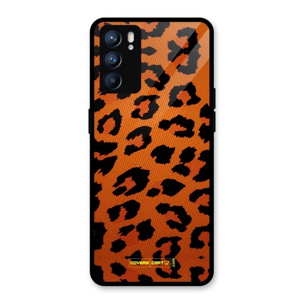 Leopard Glass Back Case for Oppo Reno6 5G