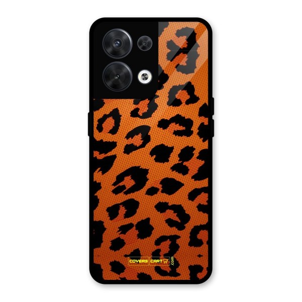 Leopard Glass Back Case for Oppo Reno8 5G