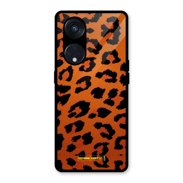 Leopard Glass Back Case for Reno8 T 5G