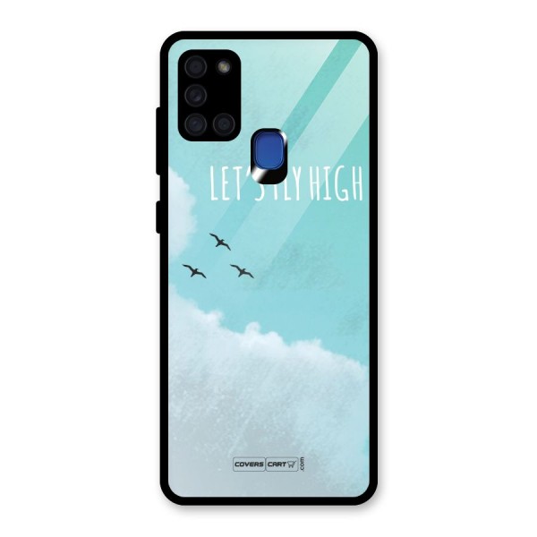 Lets Fly High Glass Back Case for Galaxy A21s