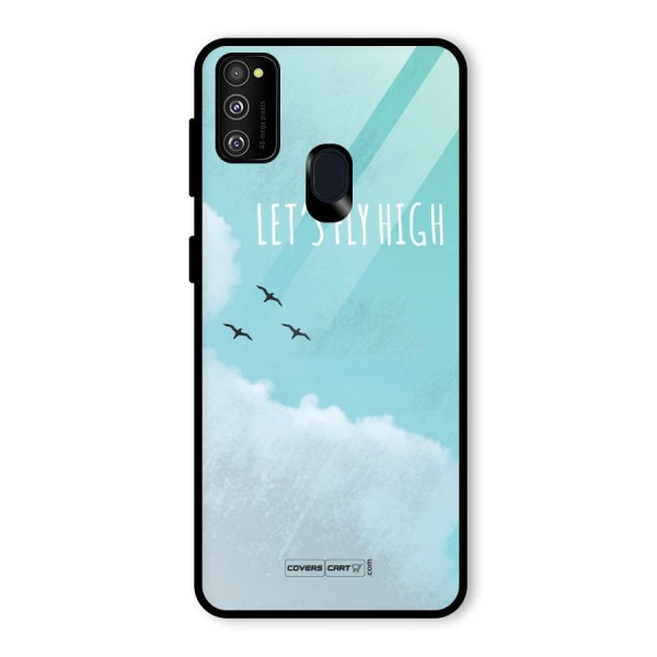 Lets Fly High Glass Back Case for Galaxy M21