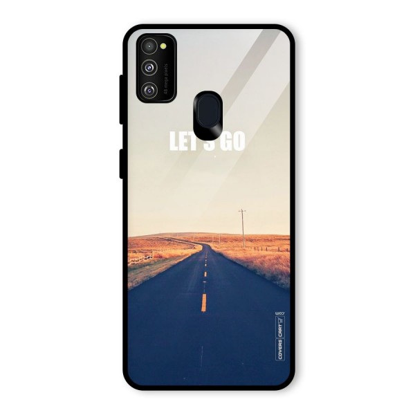 Lets Wander Glass Back Case for Galaxy M21