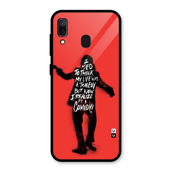 Life Tragedy Comedy Glass Back Case for Galaxy A30