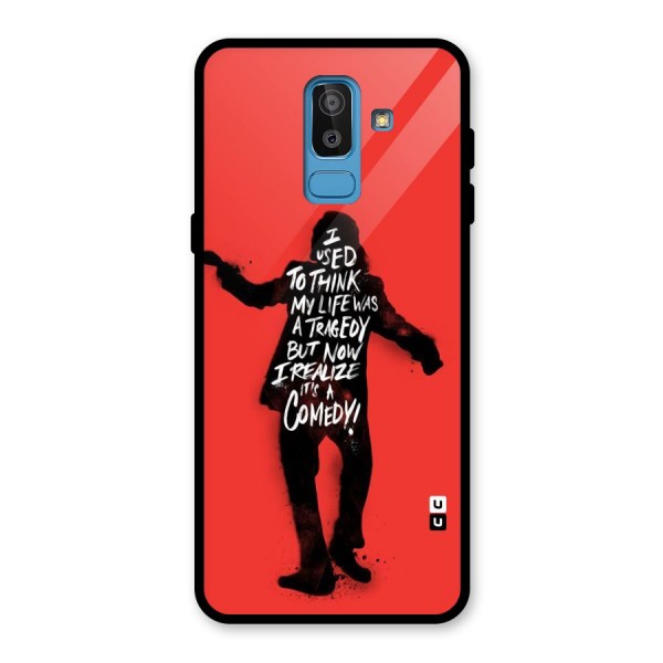 Life Tragedy Comedy Glass Back Case for Galaxy J8