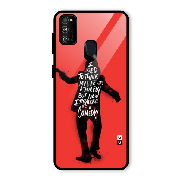 Life Tragedy Comedy Glass Back Case for Galaxy M21