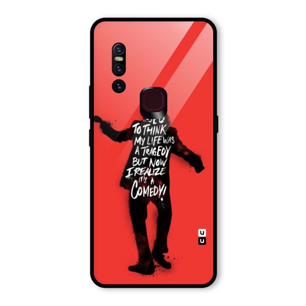 Life Tragedy Comedy Glass Back Case for Vivo V15