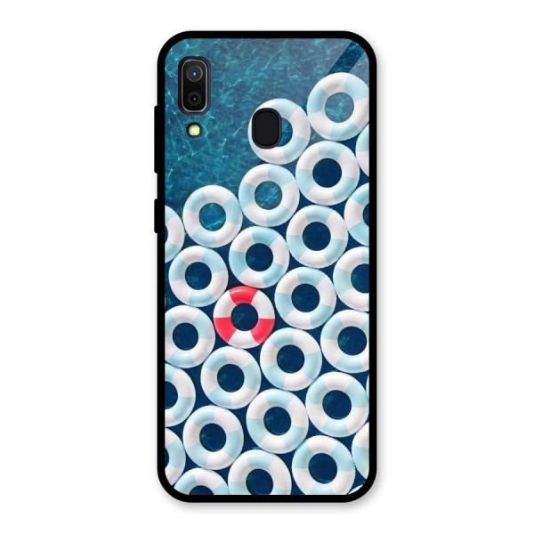 Light Blue Allure Glass Back Case for Galaxy A30