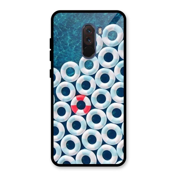 Light Blue Allure Glass Back Case for Poco F1