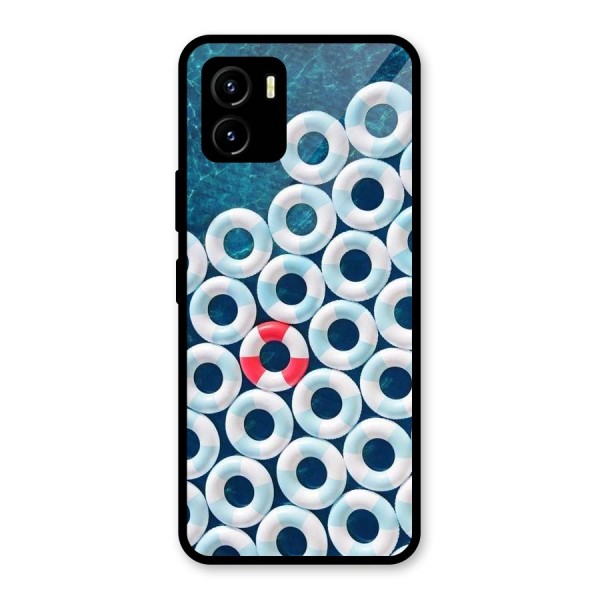 Light Blue Allure Glass Back Case for Vivo Y15s