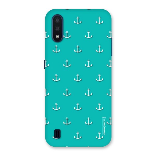 Light Blue Anchor Back Case for Galaxy M01