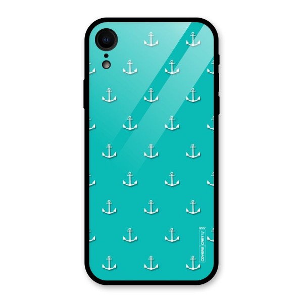 Light Blue Anchor Glass Back Case for XR