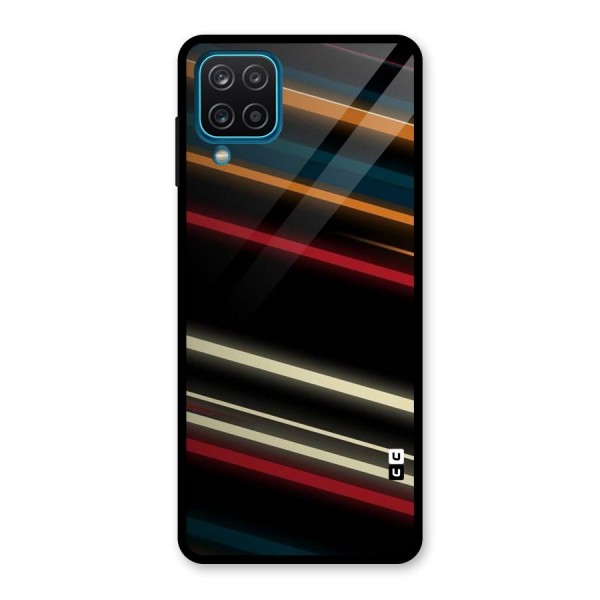 Light Diagonal Stripes Glass Back Case for Galaxy A12