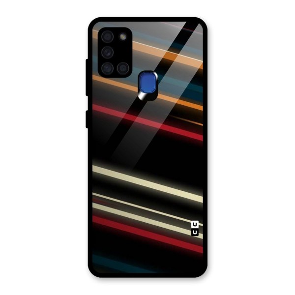 Light Diagonal Stripes Glass Back Case for Galaxy A21s