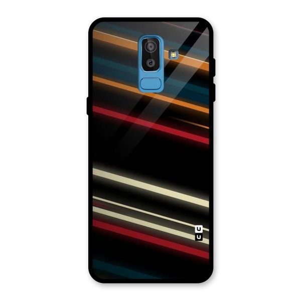 Light Diagonal Stripes Glass Back Case for Galaxy J8