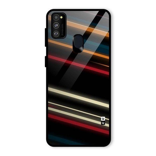 Light Diagonal Stripes Glass Back Case for Galaxy M21