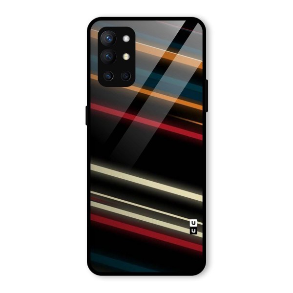 Light Diagonal Stripes Glass Back Case for OnePlus 9R