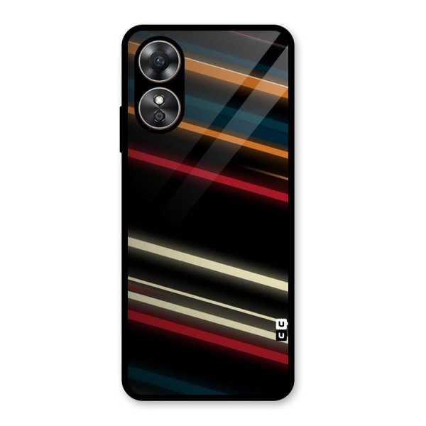 Light Diagonal Stripes Glass Back Case for Oppo A17