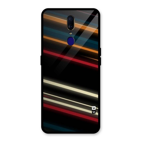 Light Diagonal Stripes Glass Back Case for Oppo F11