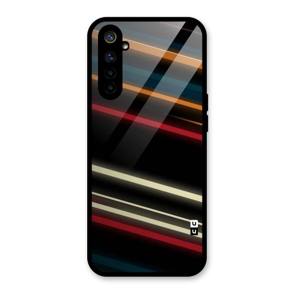 Light Diagonal Stripes Glass Back Case for Realme 6